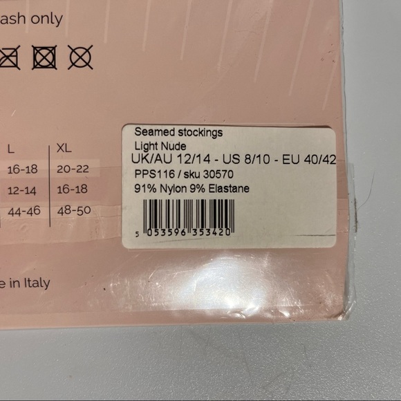 Playful Promises Light Nude Seamed Vintage Heel Stockings 15 Denier. - Picture 3 of 4